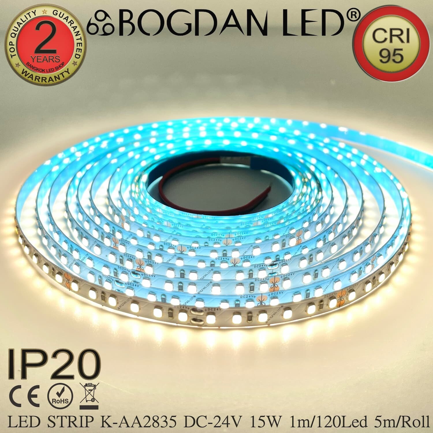 LED STRIP K-AA2835-120-4000K DC-24V IP20 BOGDAN LED