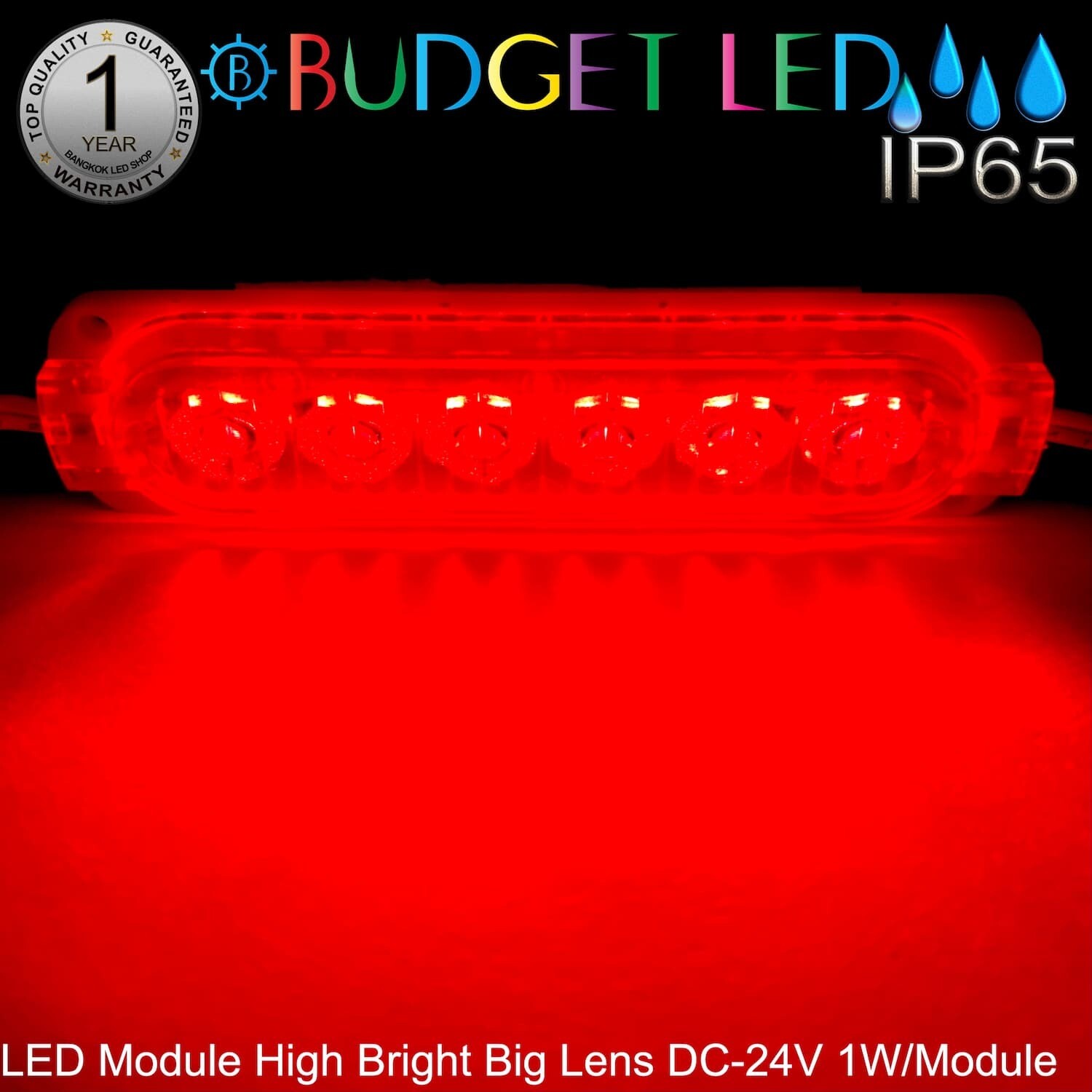 LED Module High Bright Big Lens-6LED 1W 24V Red