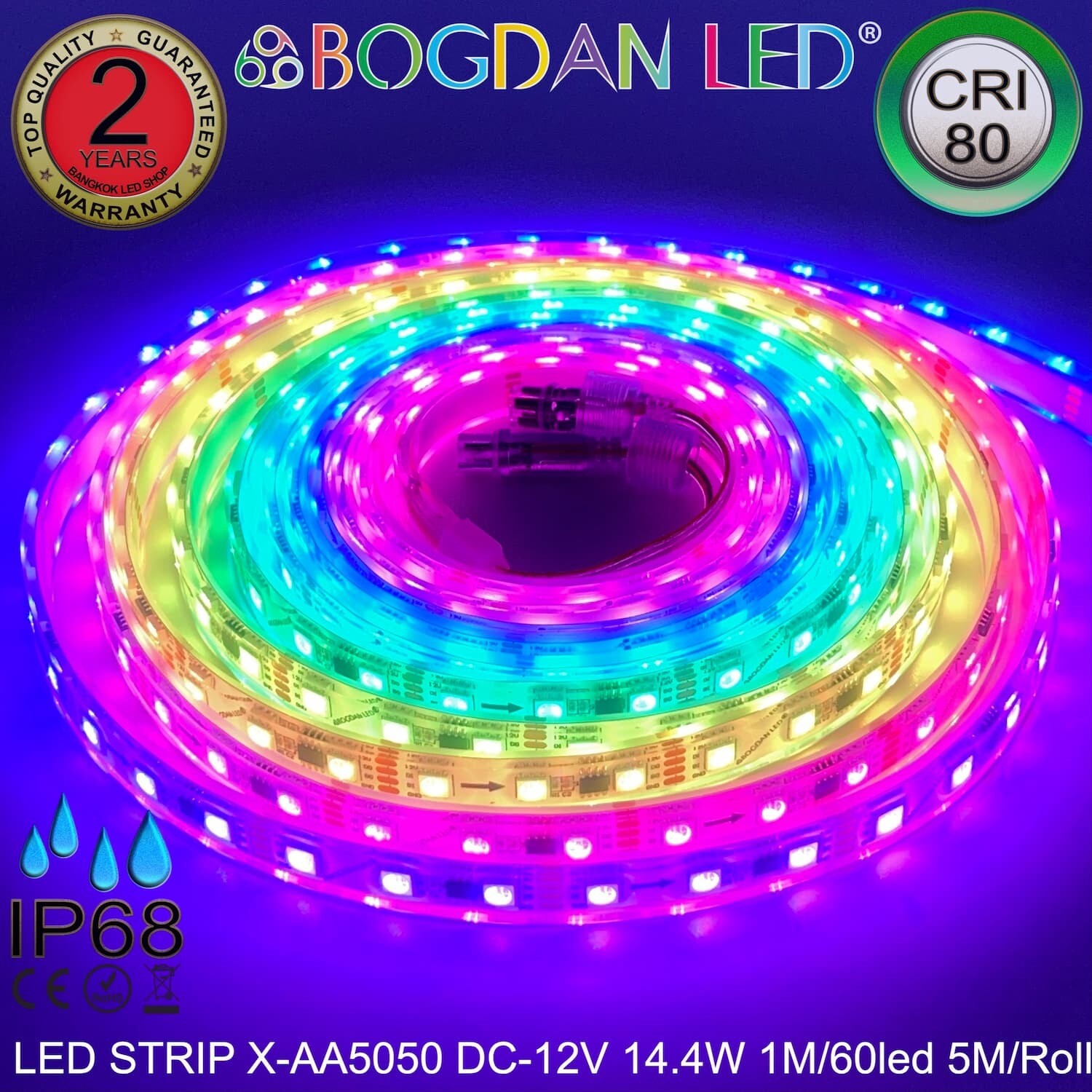 LED STRIP X-AA5050-RGBF PIXEL IC-TM-1934A DC-12V IP68