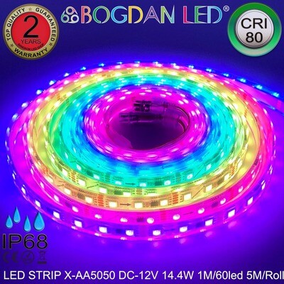LED STRIP X-AA5050-RGBF PIXEL IC-TM-1934A DC-12V IP68