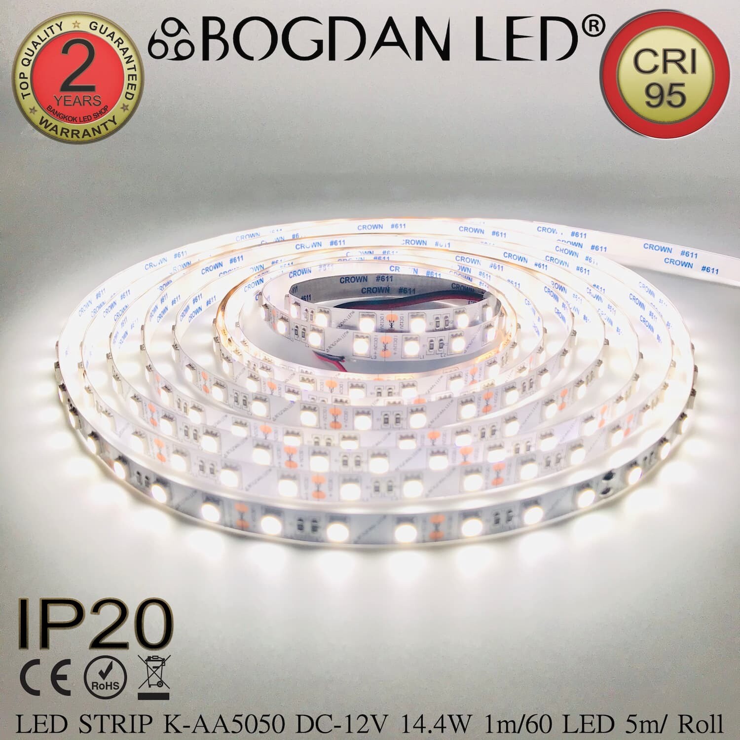 LED STRIP K-AA5050-60-5000K DC-12V IP20 BOGDAN LED
