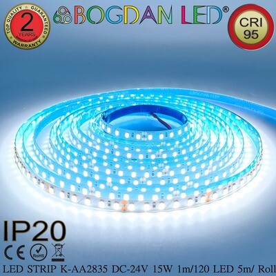 LED STRIP K-AA2835-120-6500K DC-24V IP20 BOGDAN LED