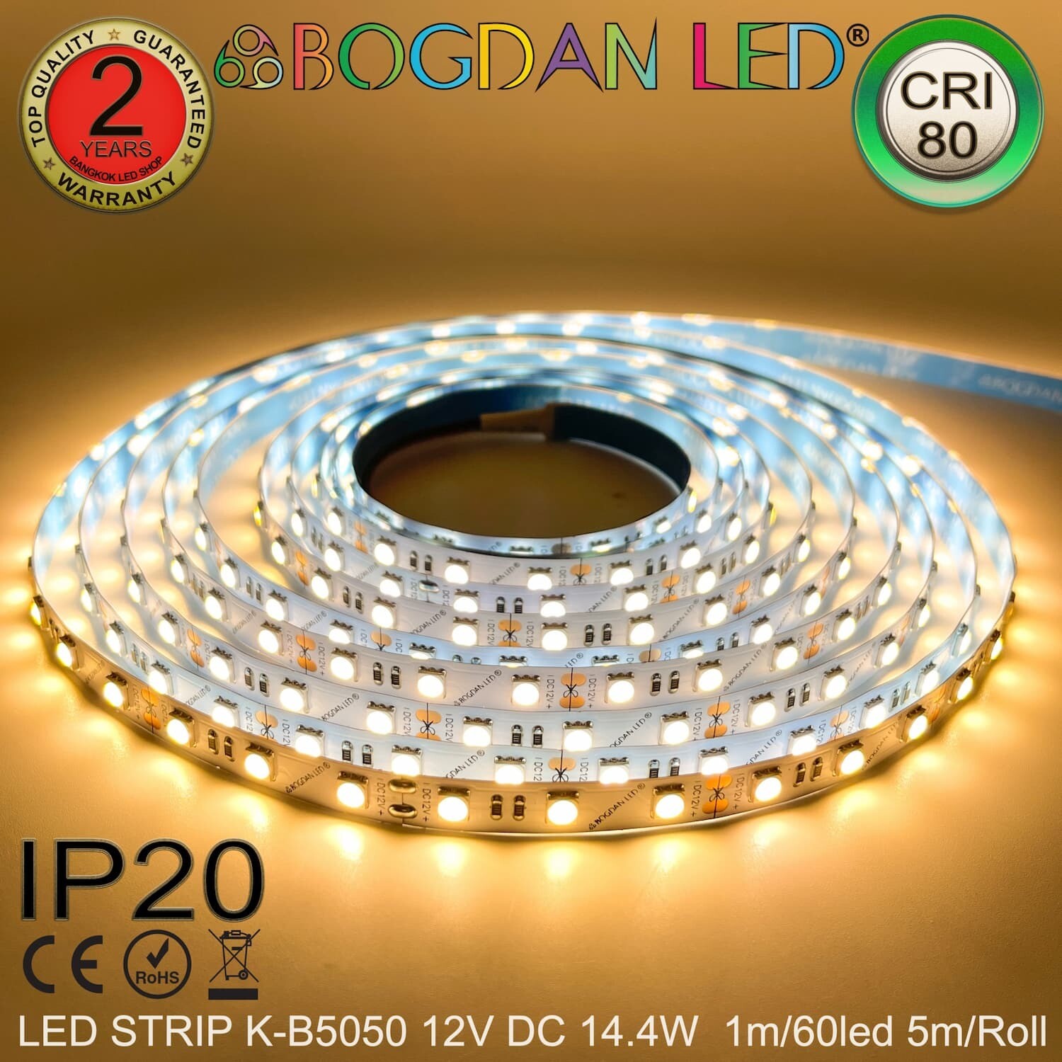 LED STRIP K-B5050-3000K DC-12V IP20 BOGDAN LED