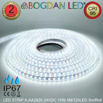 LED STRIP K-AA2835-120-6500K DC-24V IP67 BOGDAN LED