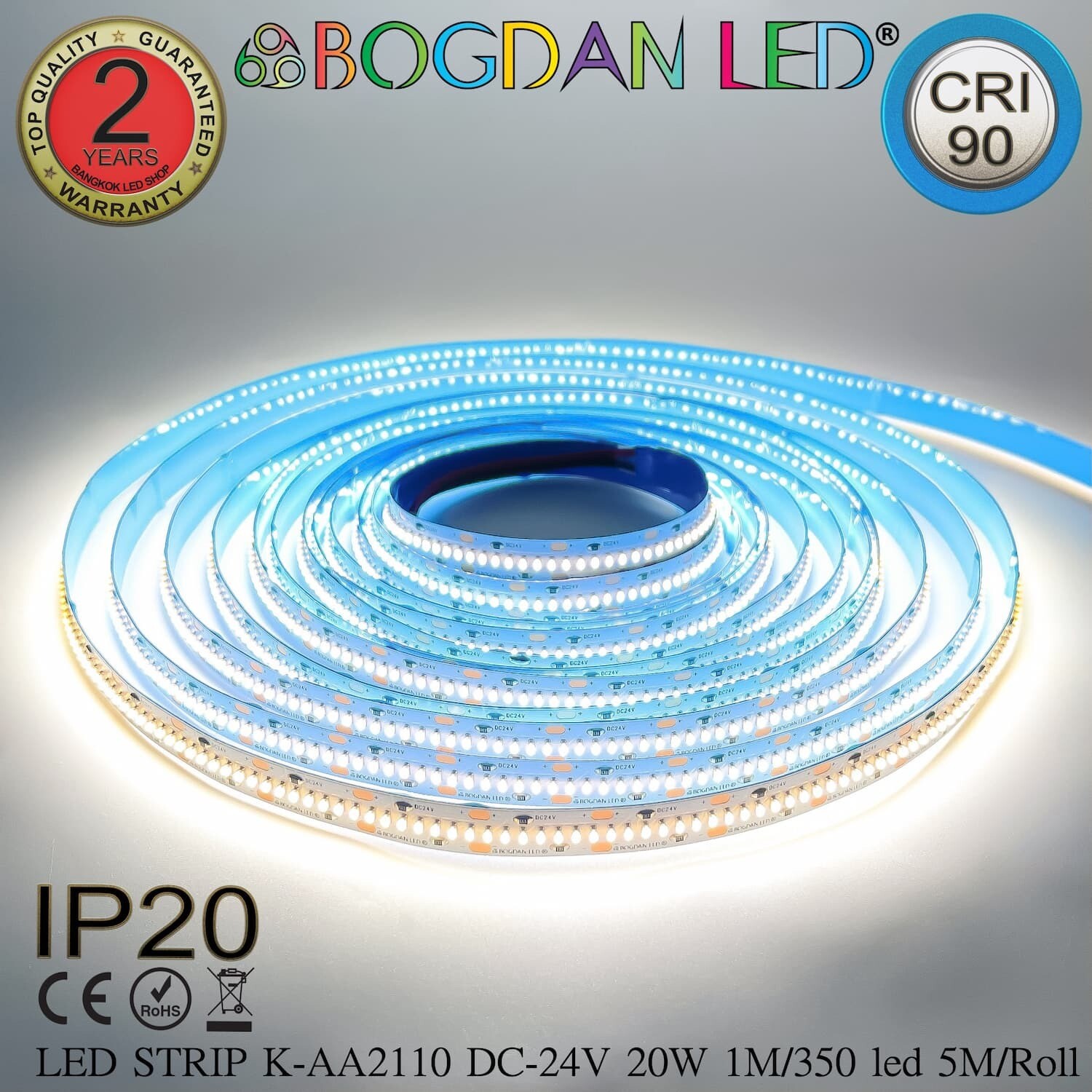 LED STRIP K-AA2110-350-5000K DC-24V IP20 BOGDAN LED