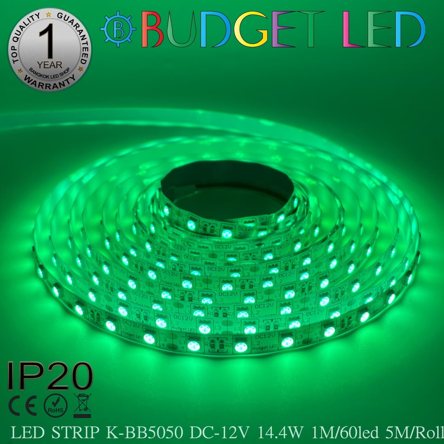 LED STRIP K-BB5050-GREEN DC-12V IP20 BUDGET LED LED STRIP K-BB5050-GREEN DC-12V IP20 BUDGET LED