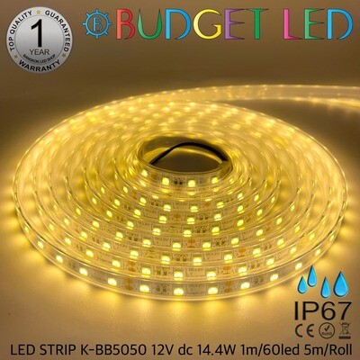 LED STRIP K-BB5050-3000K DC-12V IP67 BUDGET LED