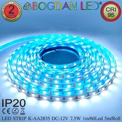 LED STRIP K-AA2835-60-9000K DC-12V IP20 BOGDAN LED