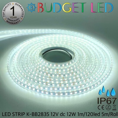 LED STRIP K-BB2835-6500K DC-12V IP67 BUDGET LED