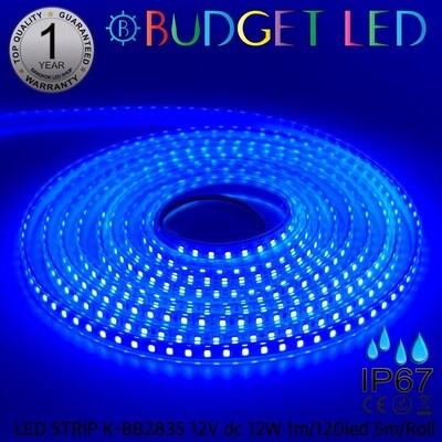 LED STRIP K-BB2835-BLUE DC-12V IP67 BUDGET LED LED STRIP K-BB2835-BLUE DC-12V IP67 BUDGET LED