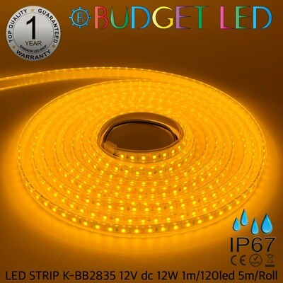 LED STRIP K-BB2835-YELLOW DC-12V IP67 BUDGET LED