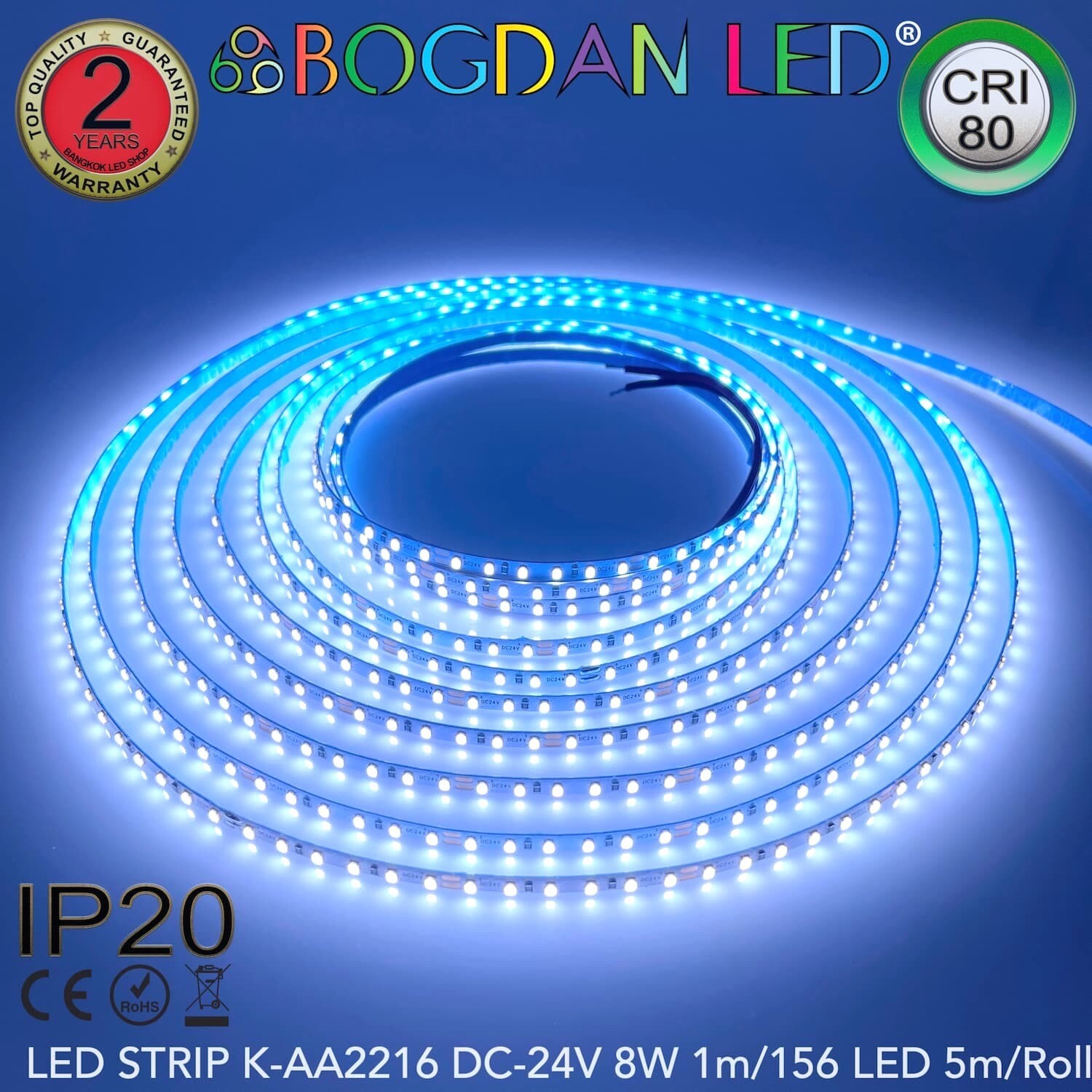 LED STRIP K-AA2216-156-10000K DC-24V IP20 BOGDAN LED