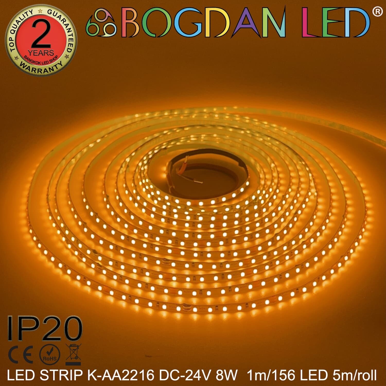 LED STRIP K-AA2216-156-YELLOW DC-24V IP20 BOGDAN LED