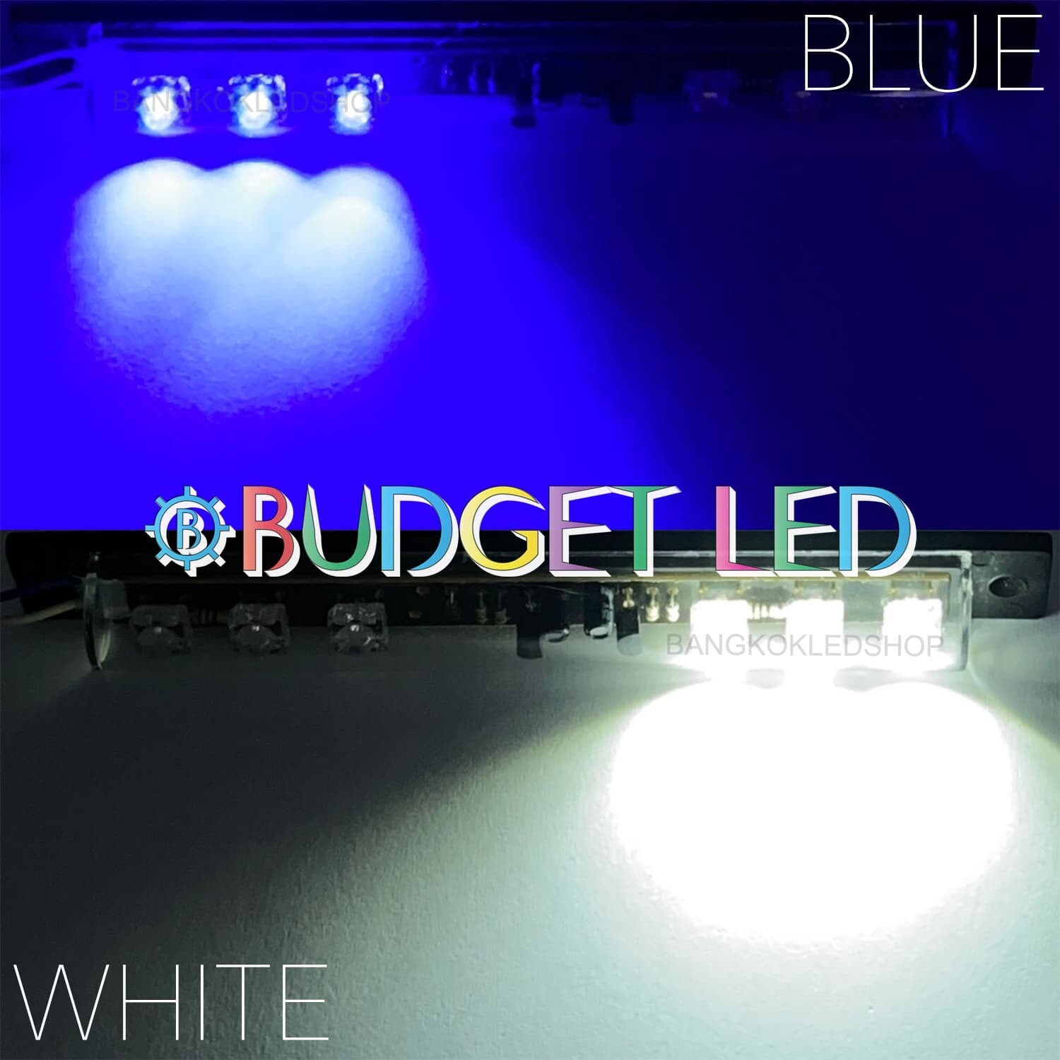 LED black key,Flashing left-right 12V White-Blue