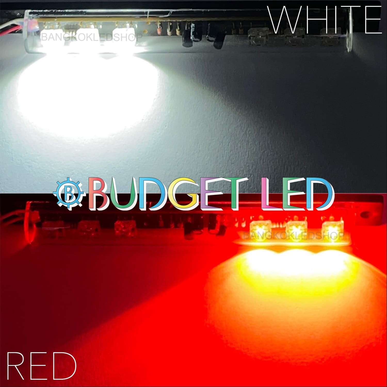 LED black key,Flashing left-right 12V White-Red