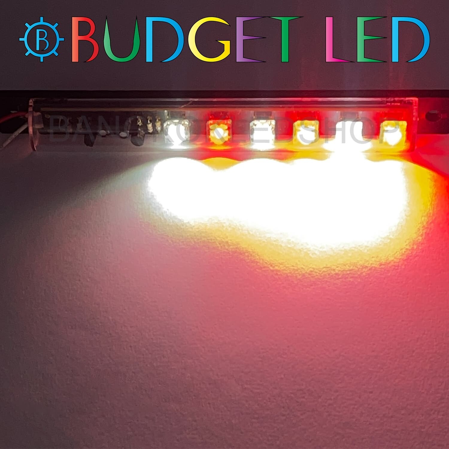 LED black key,Flashing 12V White-Red