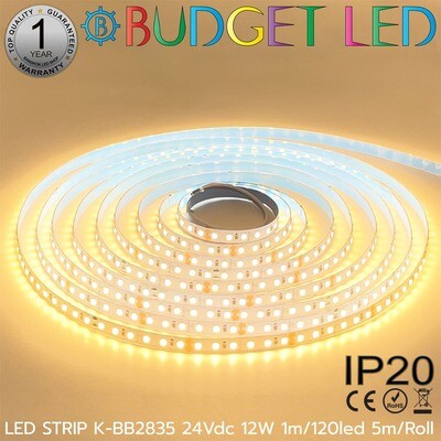 LED STRIP K-BB2835-3000K DC-24V IP20 BUDGET LED LED STRIP K-BB2835-3000K DC-24V IP20 BUDGET LED
