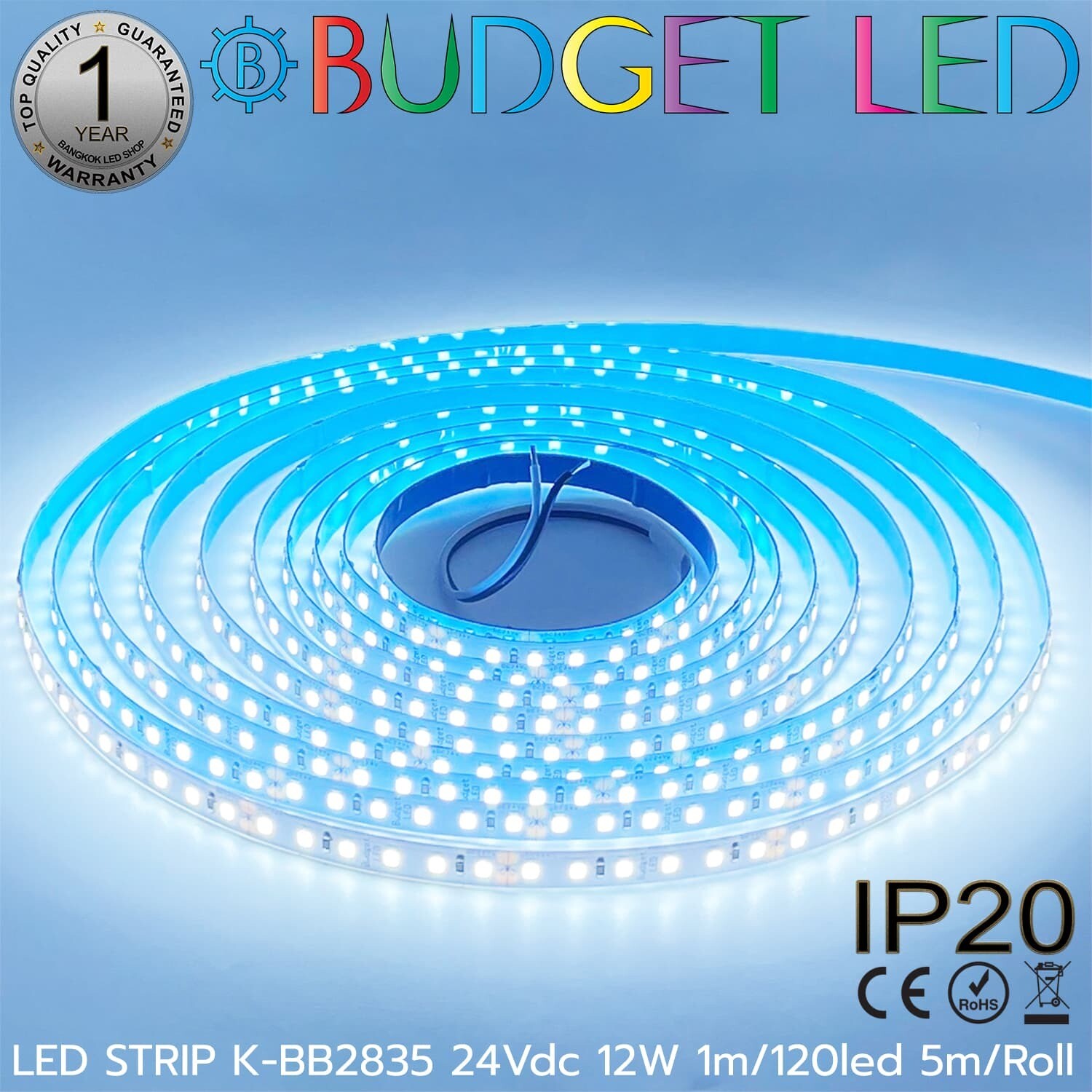 LED STRIP K-BB2835-10000K DC-24V IP20 BUDGET LED LED STRIP K-BB2835-10000K DC-24V IP20 BUDGET LED