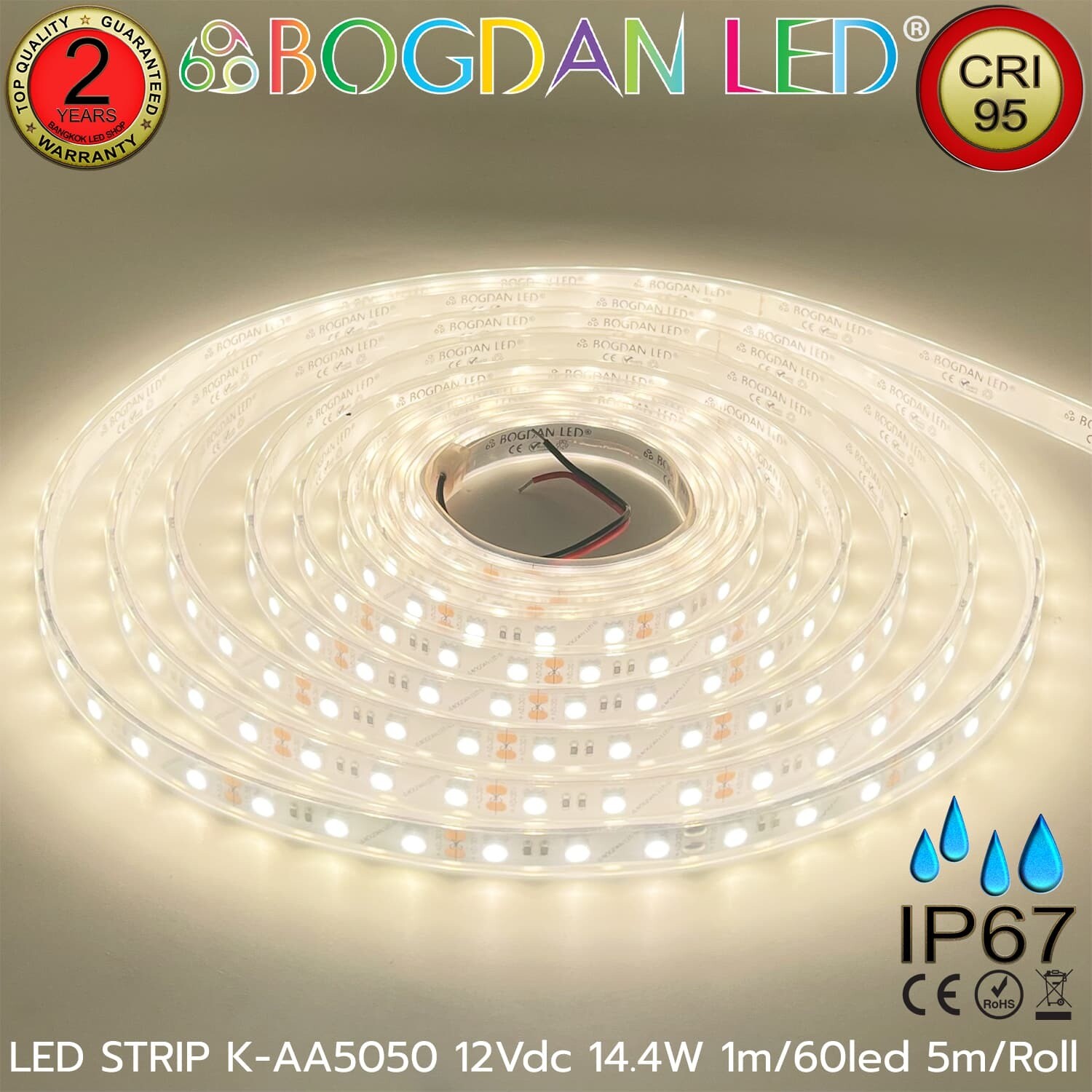 LED STRIP K-AA5050-4000K DC-12V IP67 BOGDAN LED