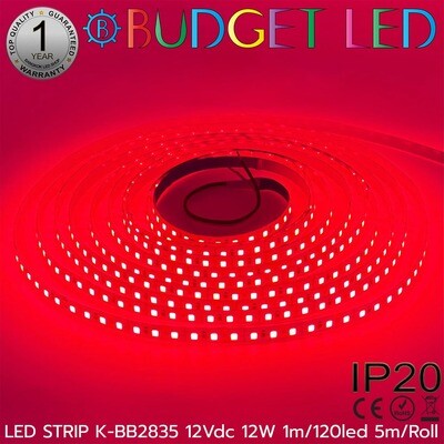 LED STRIP K-BB2835-120-RED DC-12V IP20 BUDGET LED
