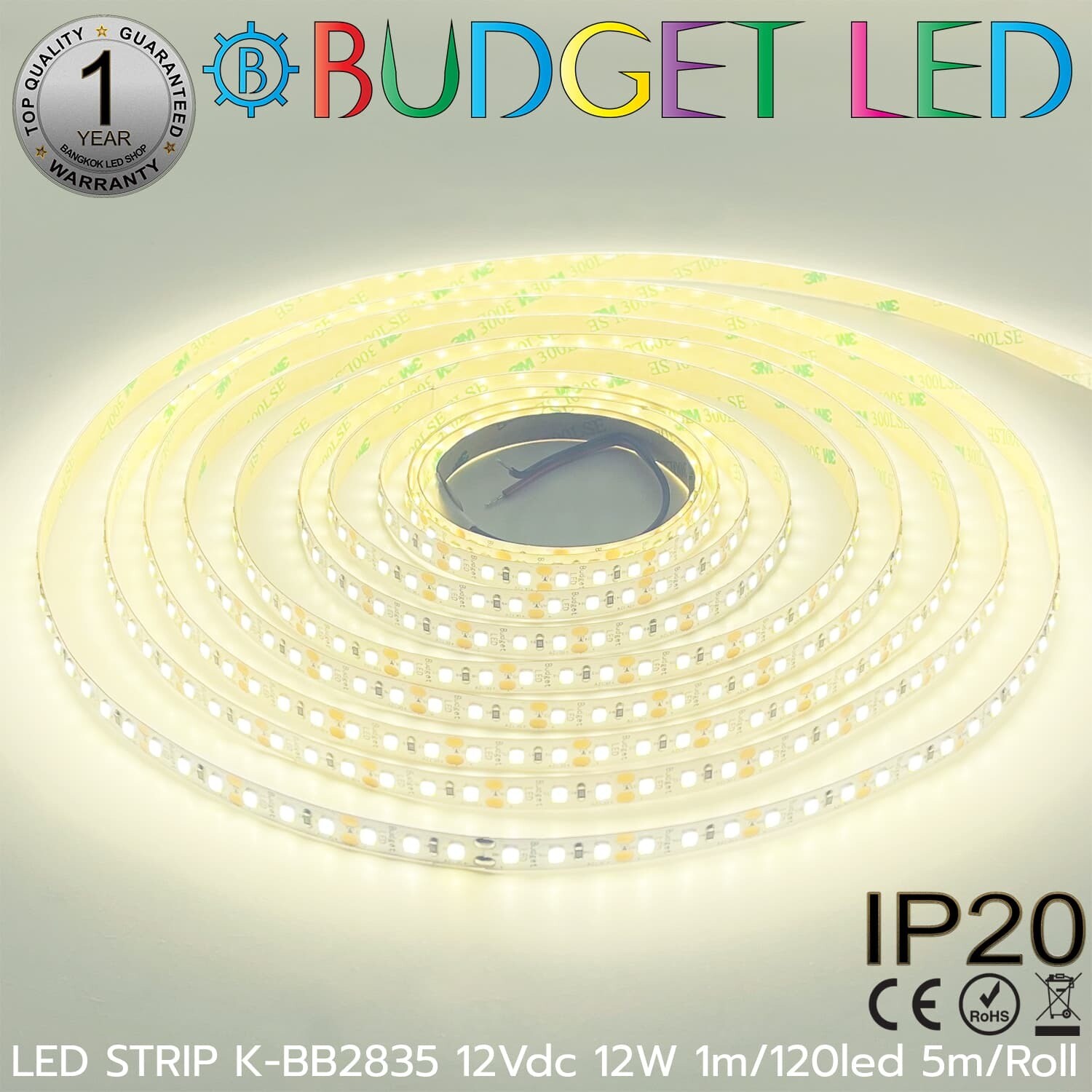 LED STRIP K-BB2835-120-4000K DC-12V IP20 BUDGET LED