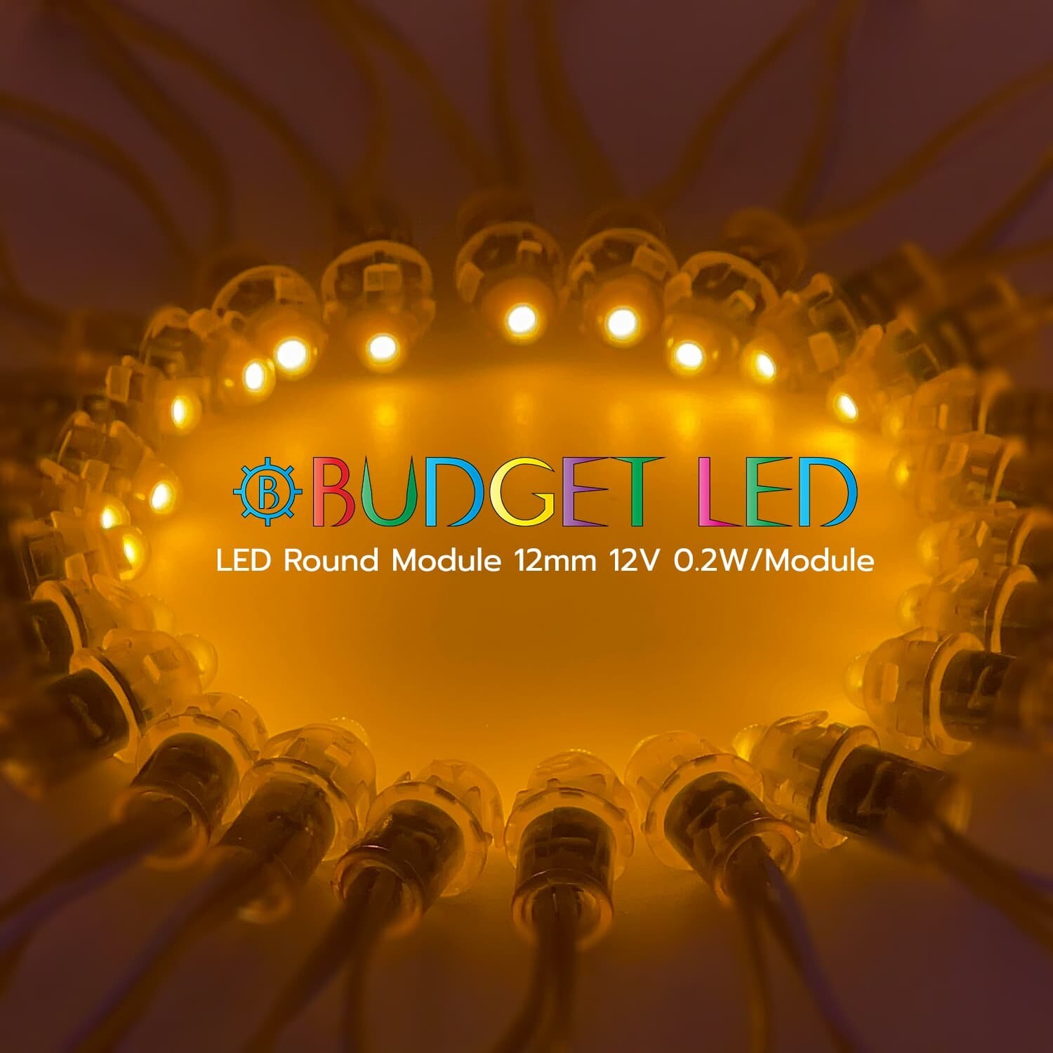 LED Round Module 12V 0.2W 12mm Yellow