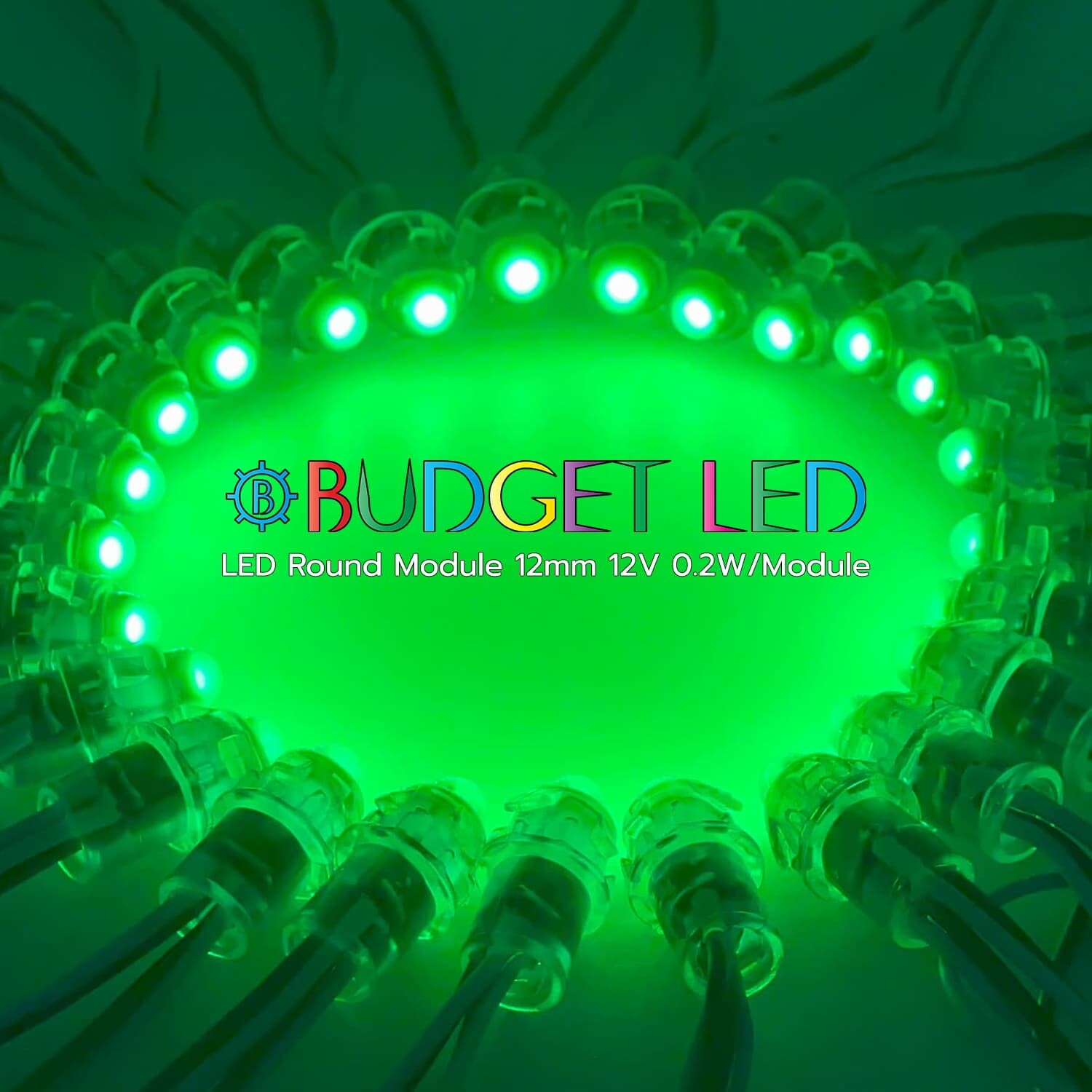 LED Round Module 12V 0.2W 12mm Green