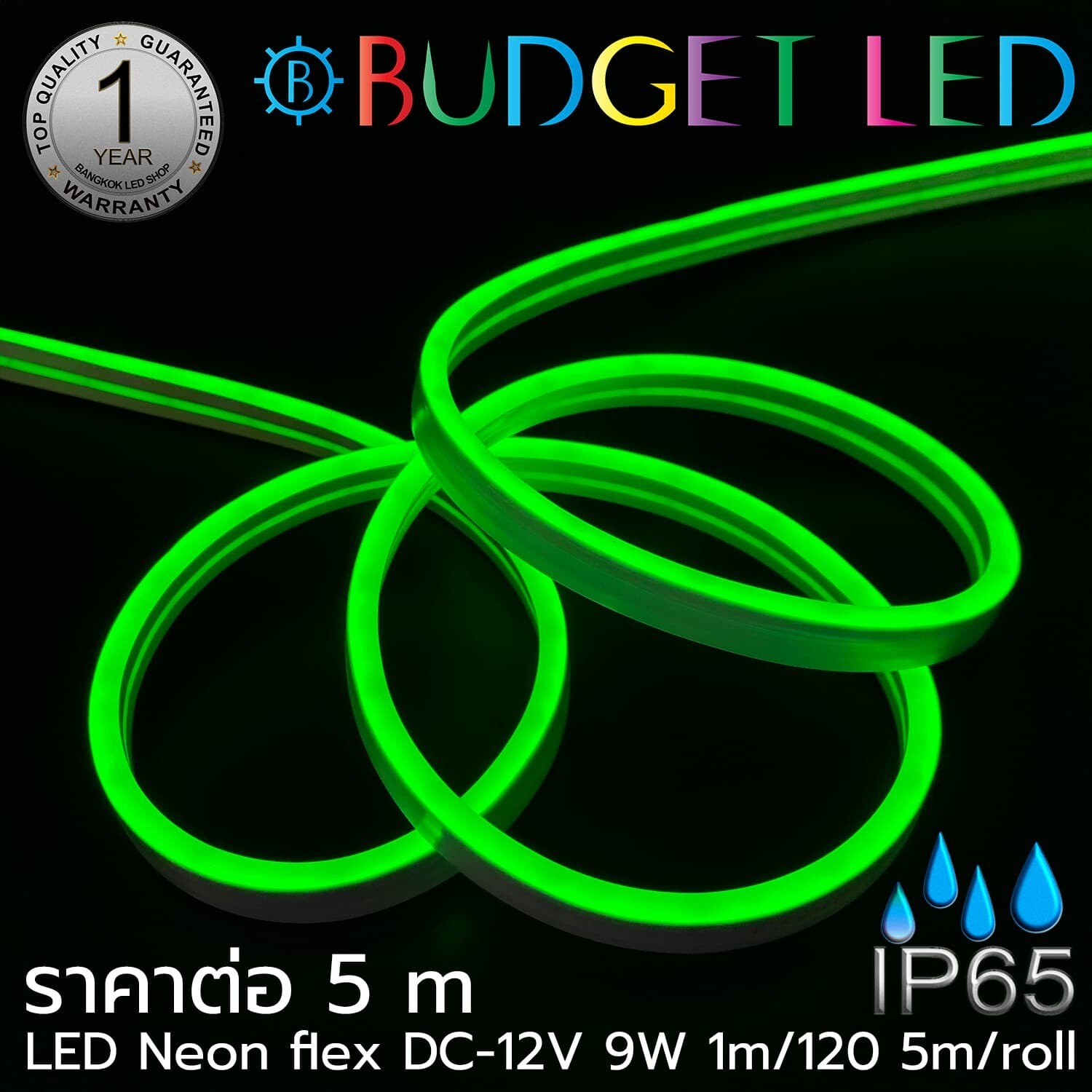 LED Neon Flex B 6x12mm 5M 12V Green
