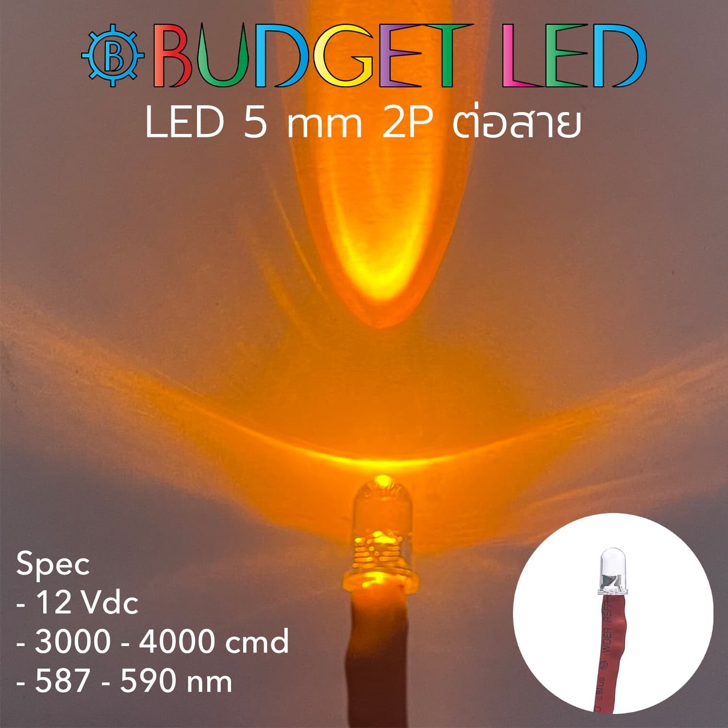 Wired 5.5 LED 12V Yellow