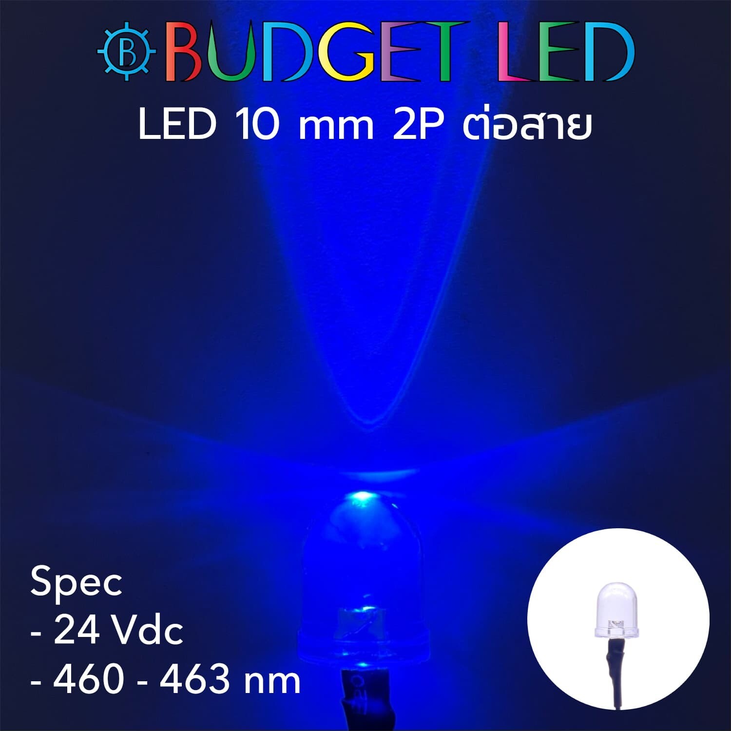 Wired 10mm LED 24 V Blue