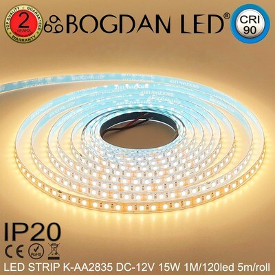 LED STRIP K-AA2835-120-3000K DC-12V IP20 BOGDAN LED