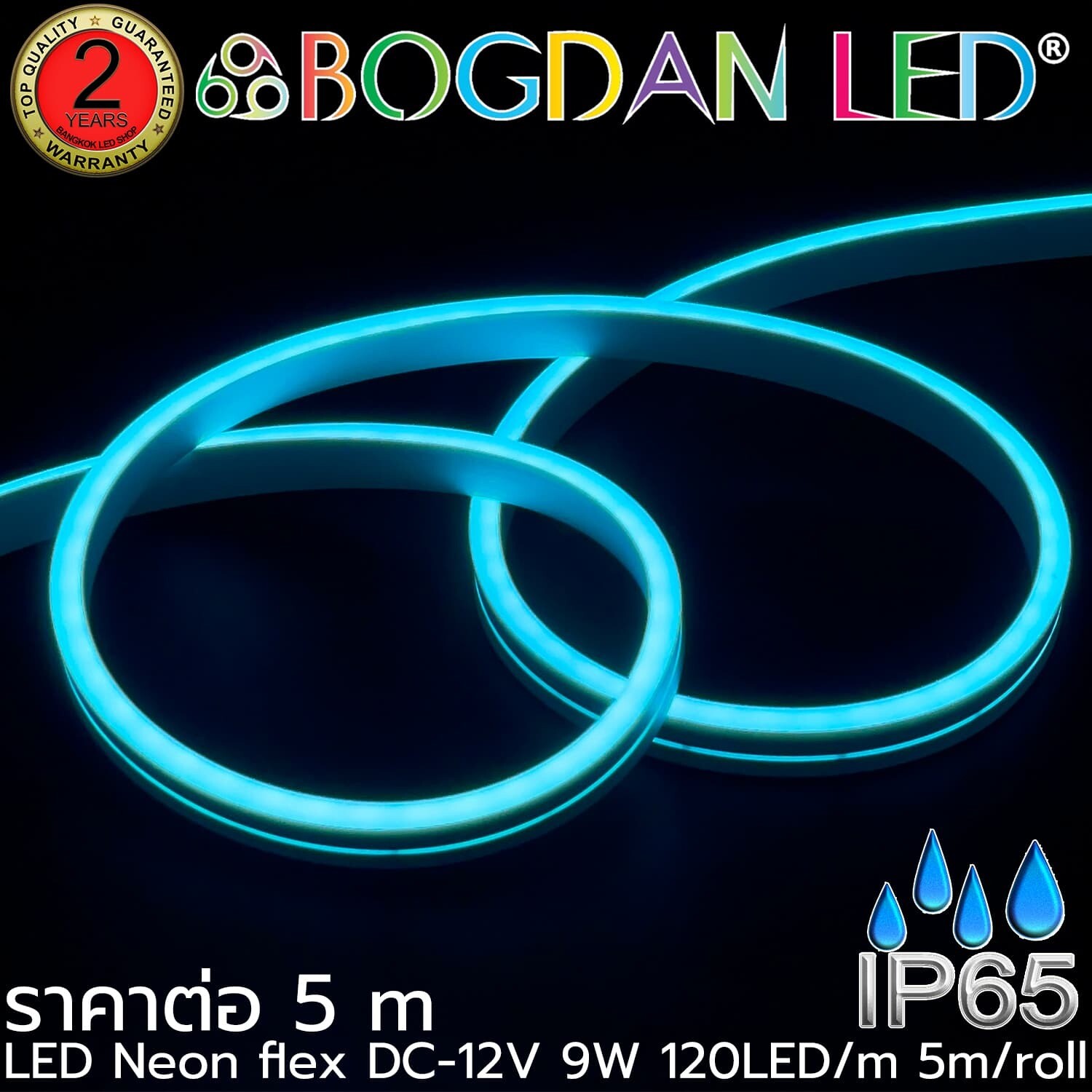 LED Neon Flex Grade A 5x10mm 5M 12V Ice-Blue LED Neon Flex Grade A 5x10mm 5M 12V Ice-Blue