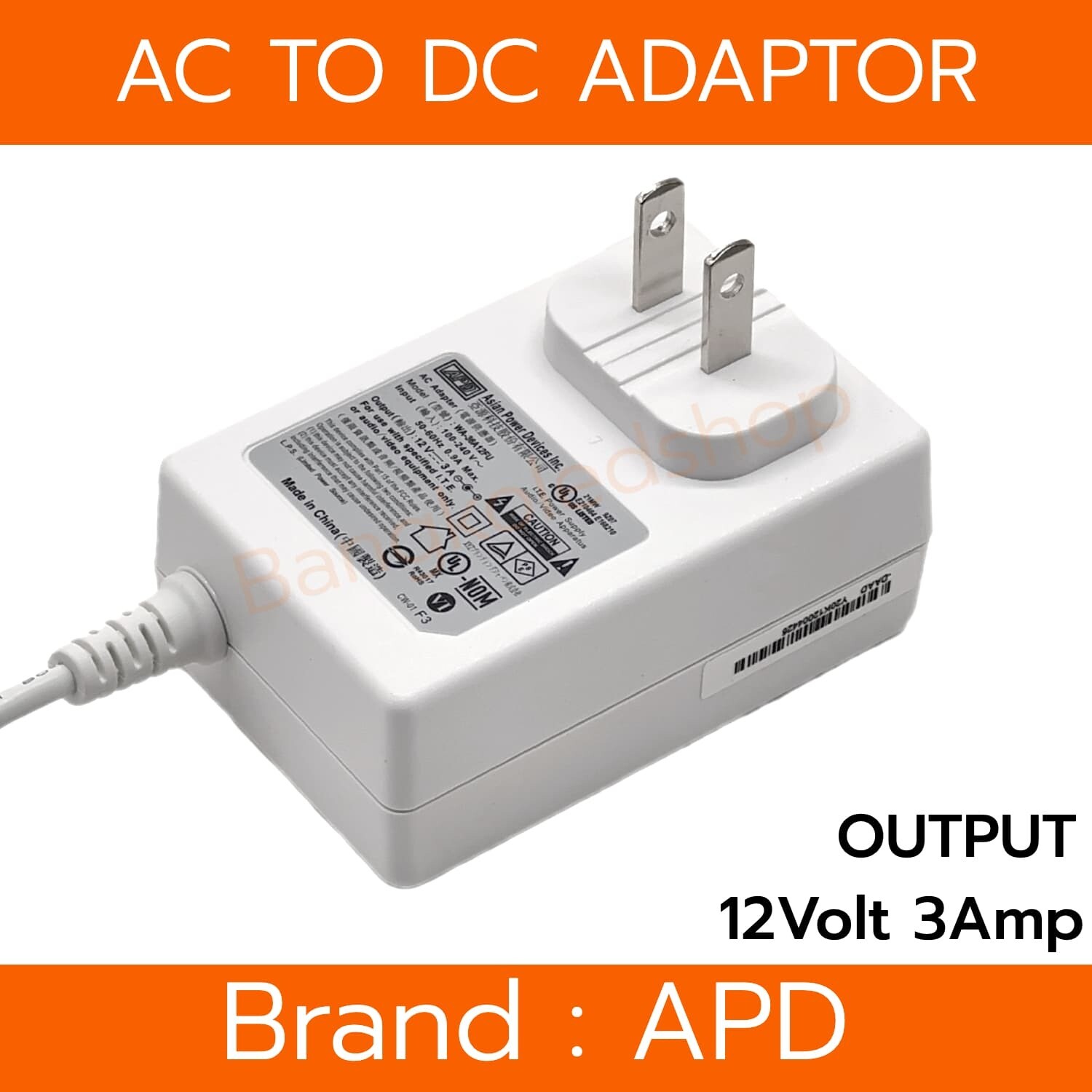 ADAPTOR 12V 3A APD