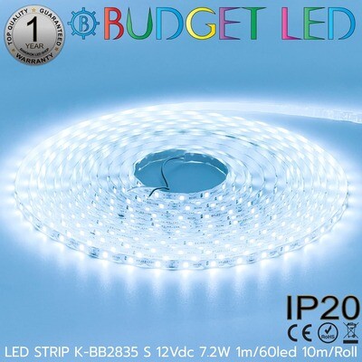LED STRIP K-BB2835-S-60-10000K DC-12V IP20 10M BUDGET LED