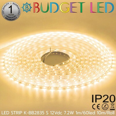 LED STRIP K-BB2835-S-60-3000K DC-12V IP20 10M BUDGET LED