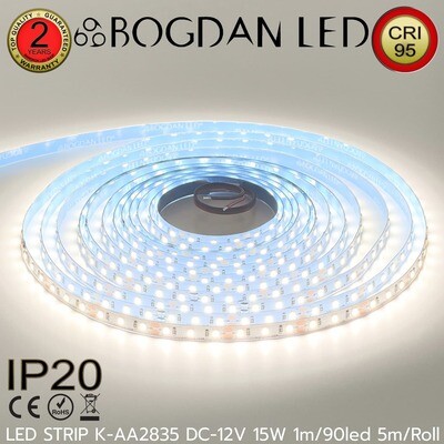 LED STRIP K-AA2835-90-5700K IP20 DC-12V BOGDAN LED