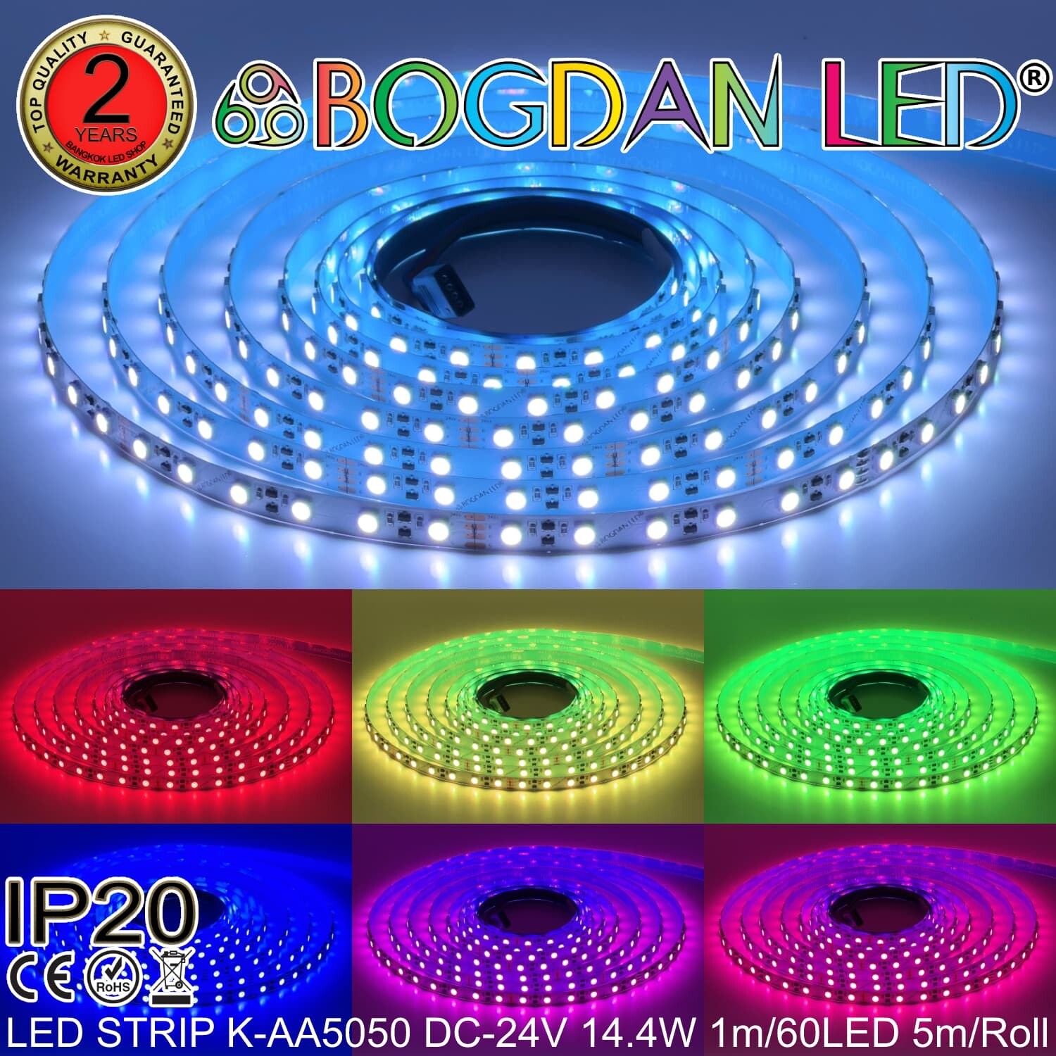 LED STRIP K-AA-CC-5050-RGB DC-24V IP20 BOGDAN LED