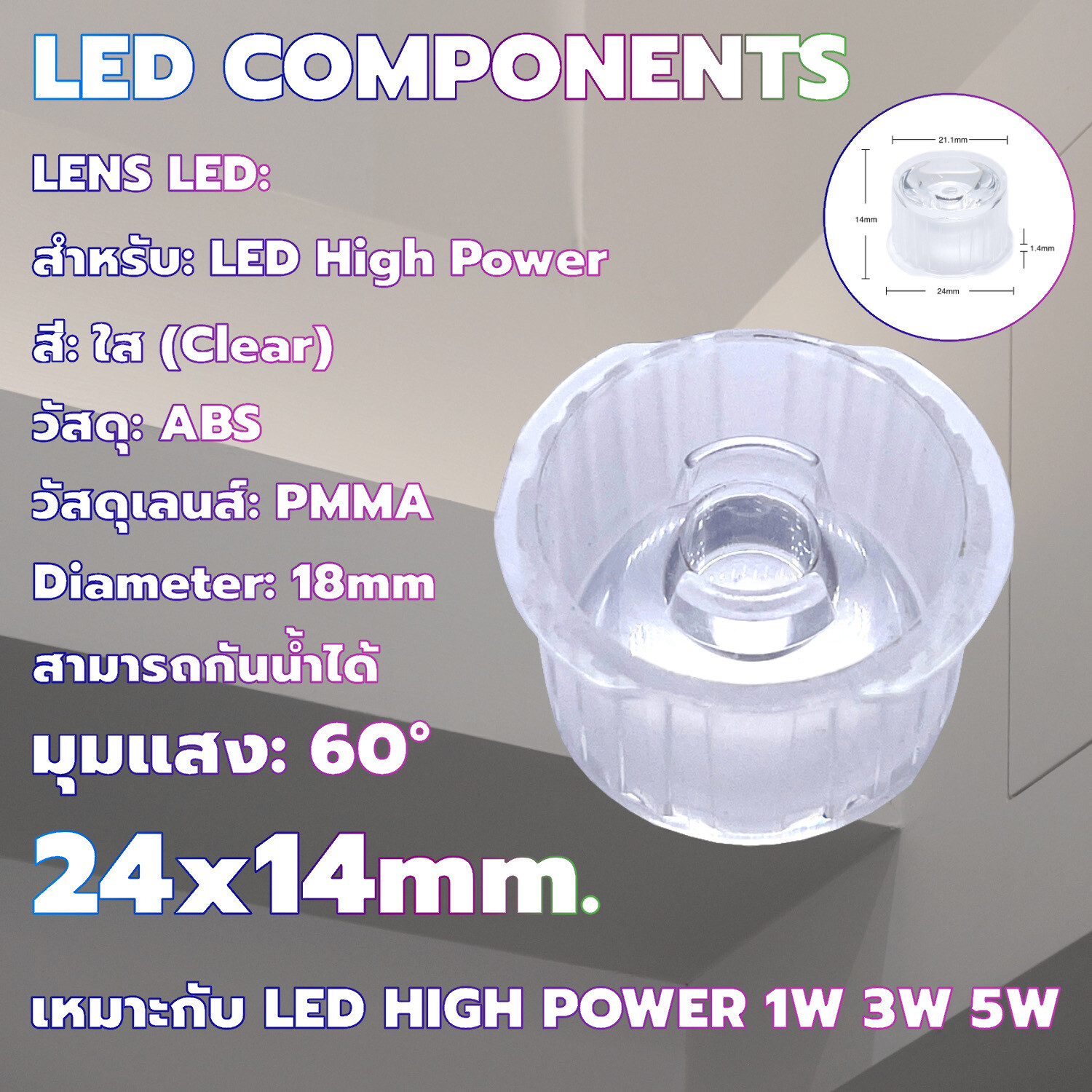 LENS 60 degree waterproof