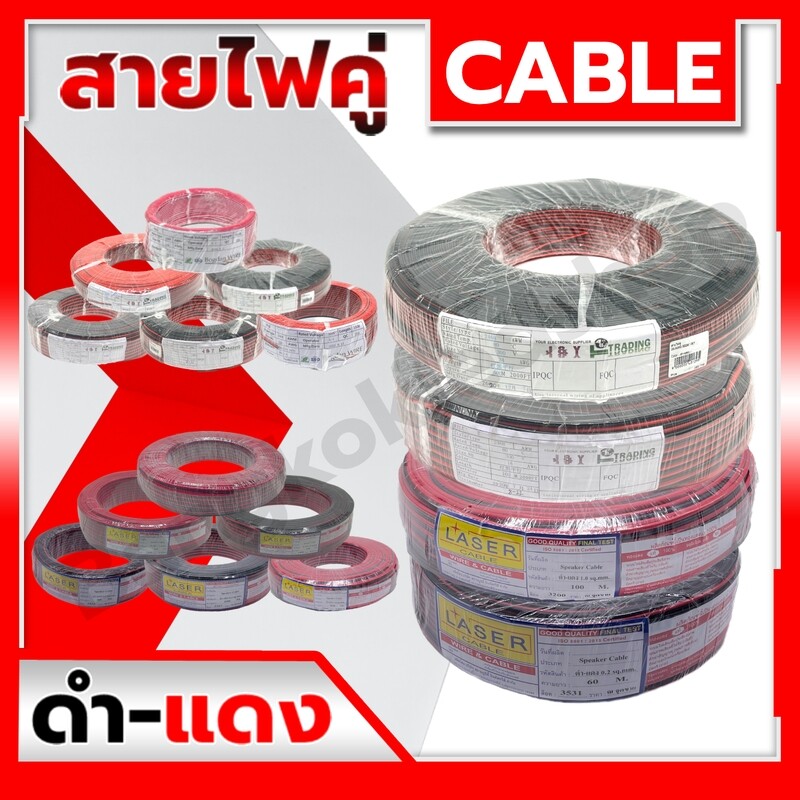 Pair of wires, black-red