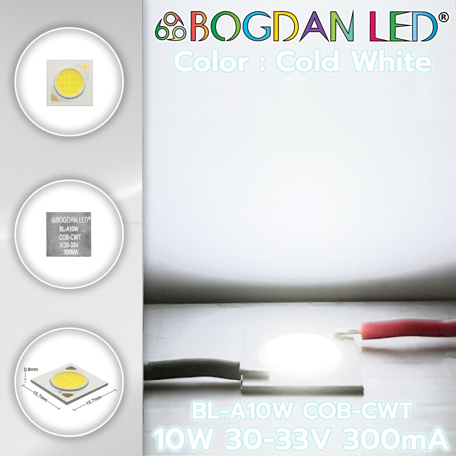 BL-A10W-COB-Cold White 10W 30-33V 300mA BL-A10W-COB-Cold White 10W 30-33V 300mA