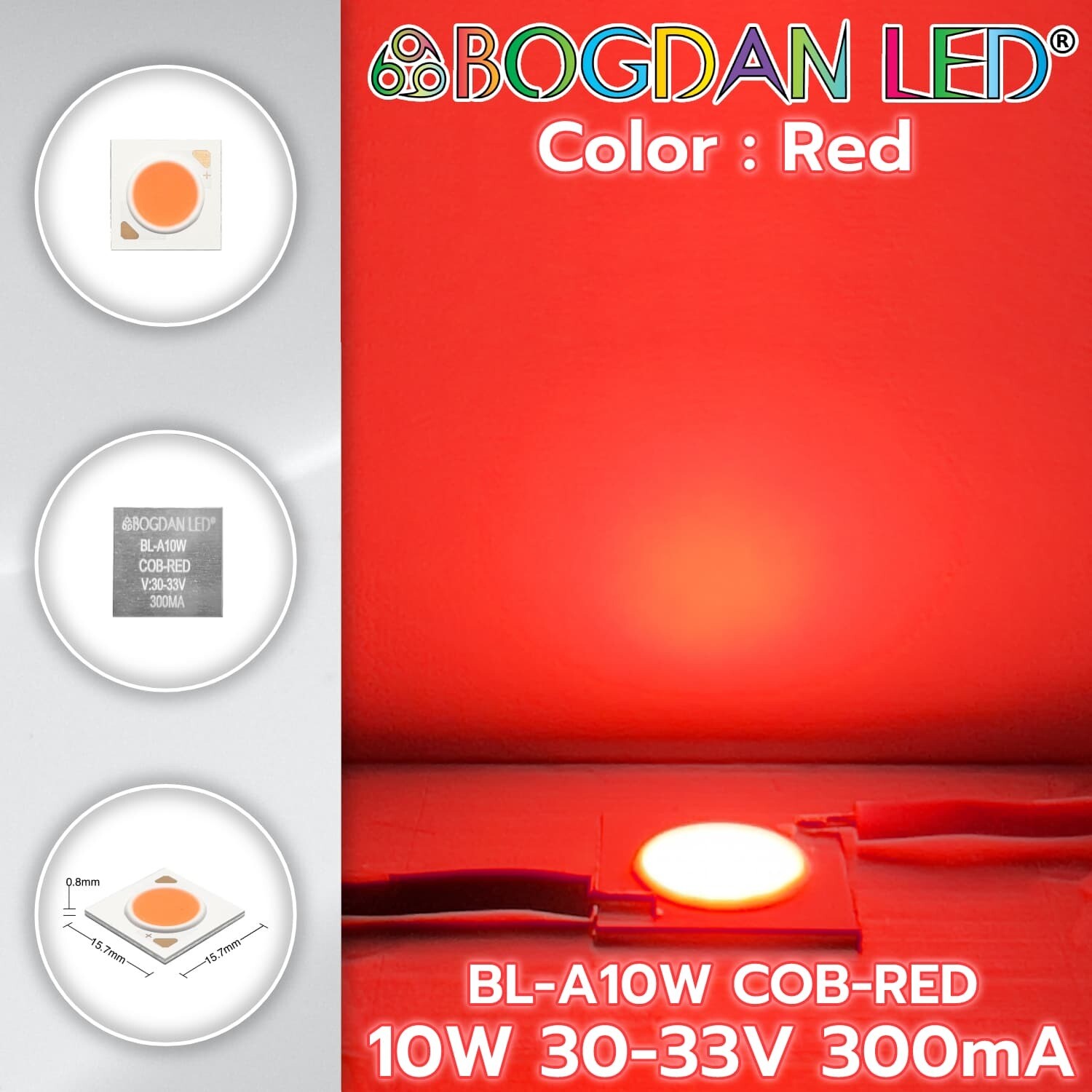 BL-A10W-COB-RED 10W 30-33V 300mA