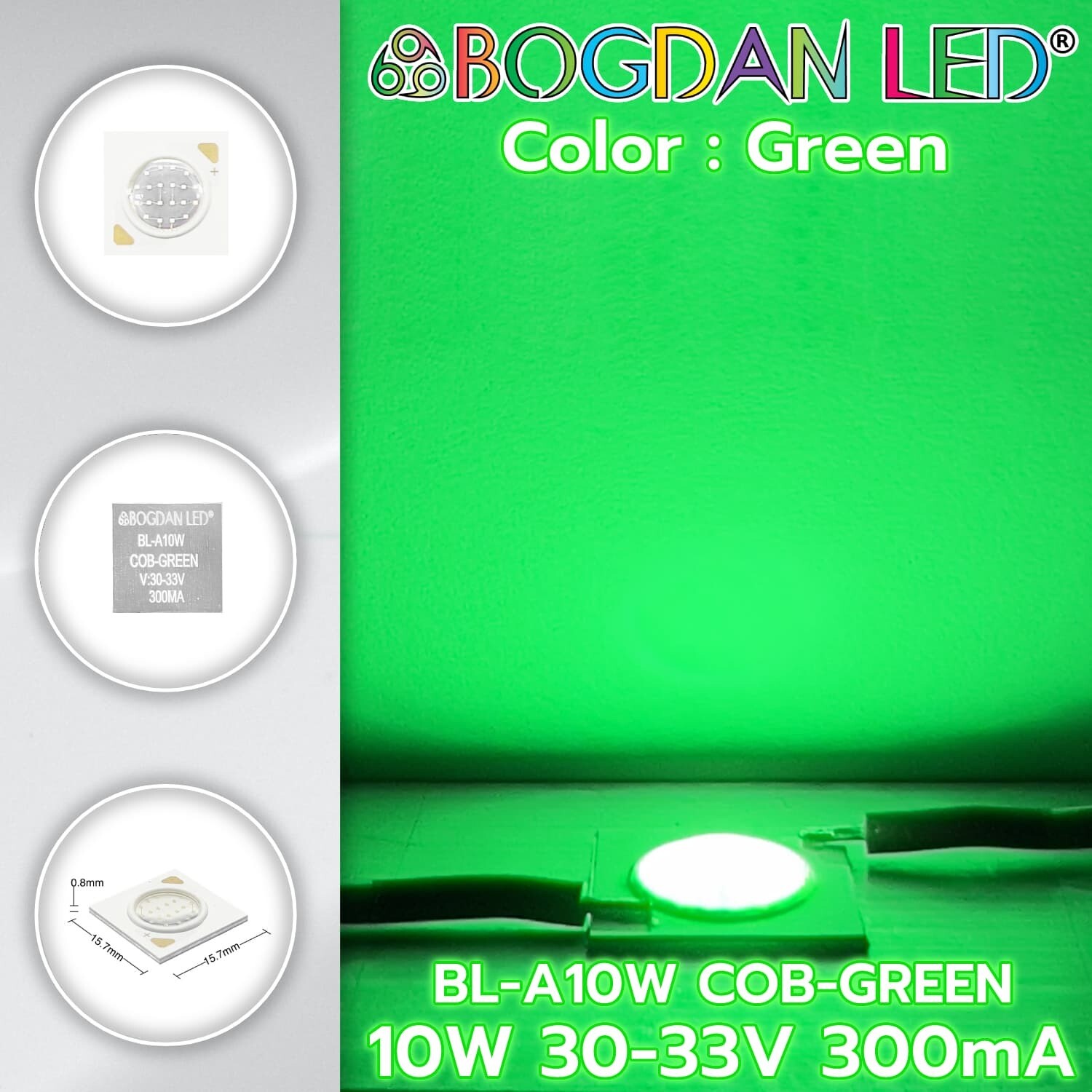 BL-A10W-COB-Green 10W 30-33V 300mA