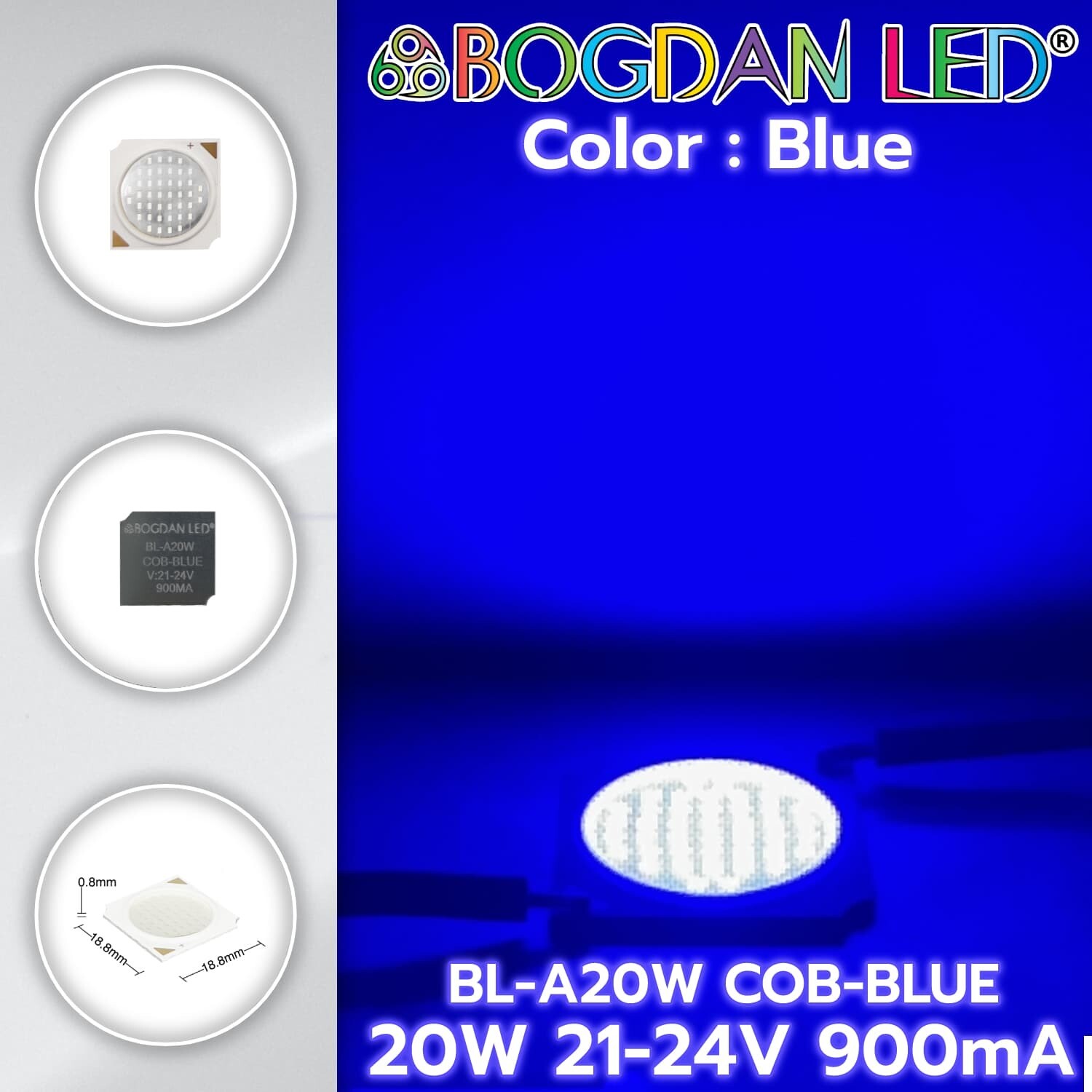 BL-A20W-COB-Blue 20W 21-24V 900mA