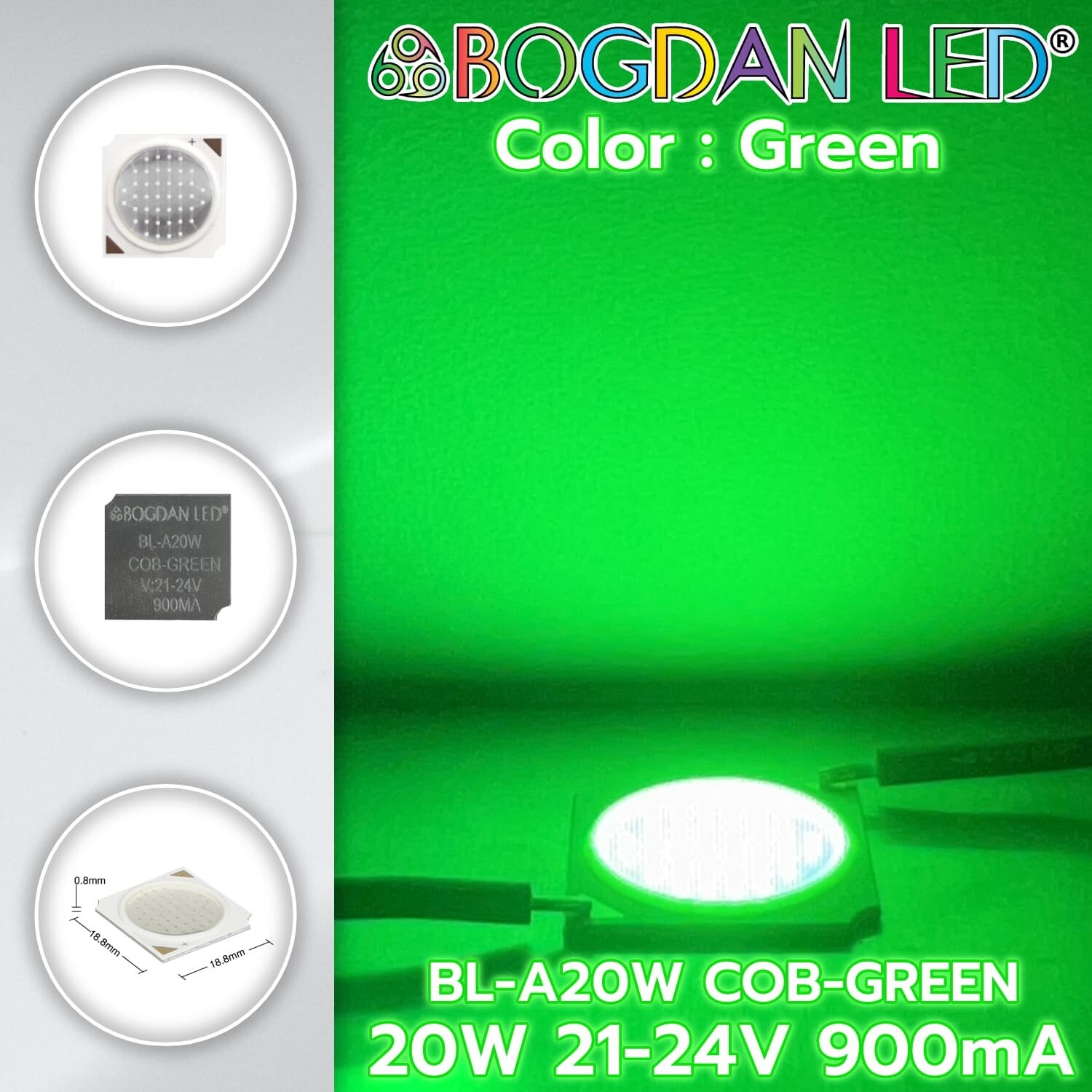 BL-A20W-COB-Green 20W 21-24V 900mA