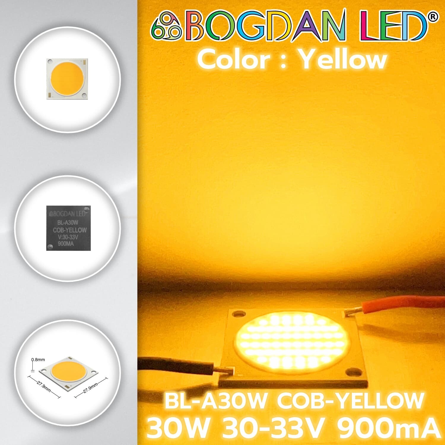 BL-A30W-COB-Yellow 30W 30-33V 900mA