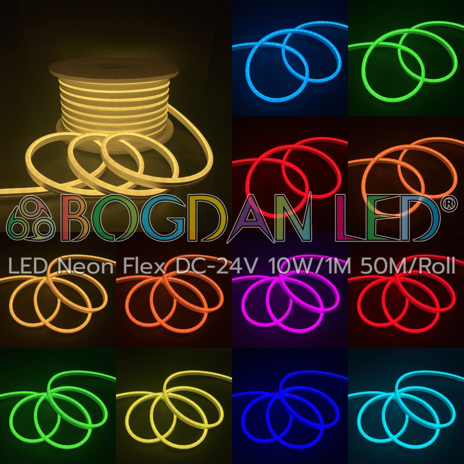 LED NEON FLEX 8x16mm RGB DC-24V 1M BOGDAN LED LED NEON FLEX 8x16mm RGB DC-24V 1M BOGDAN LED