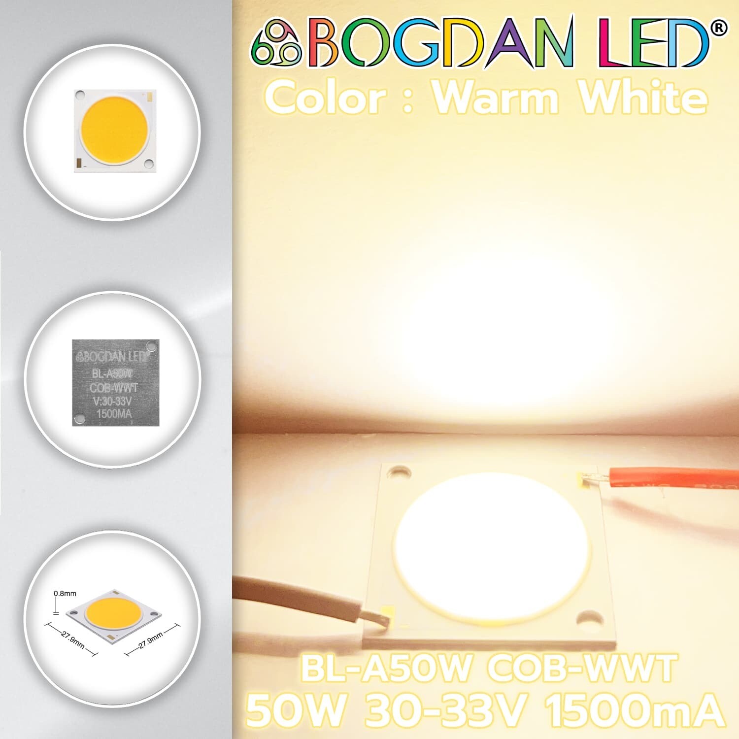 BL-A50W-COB-Warm White 50W 30-33V 1500mA