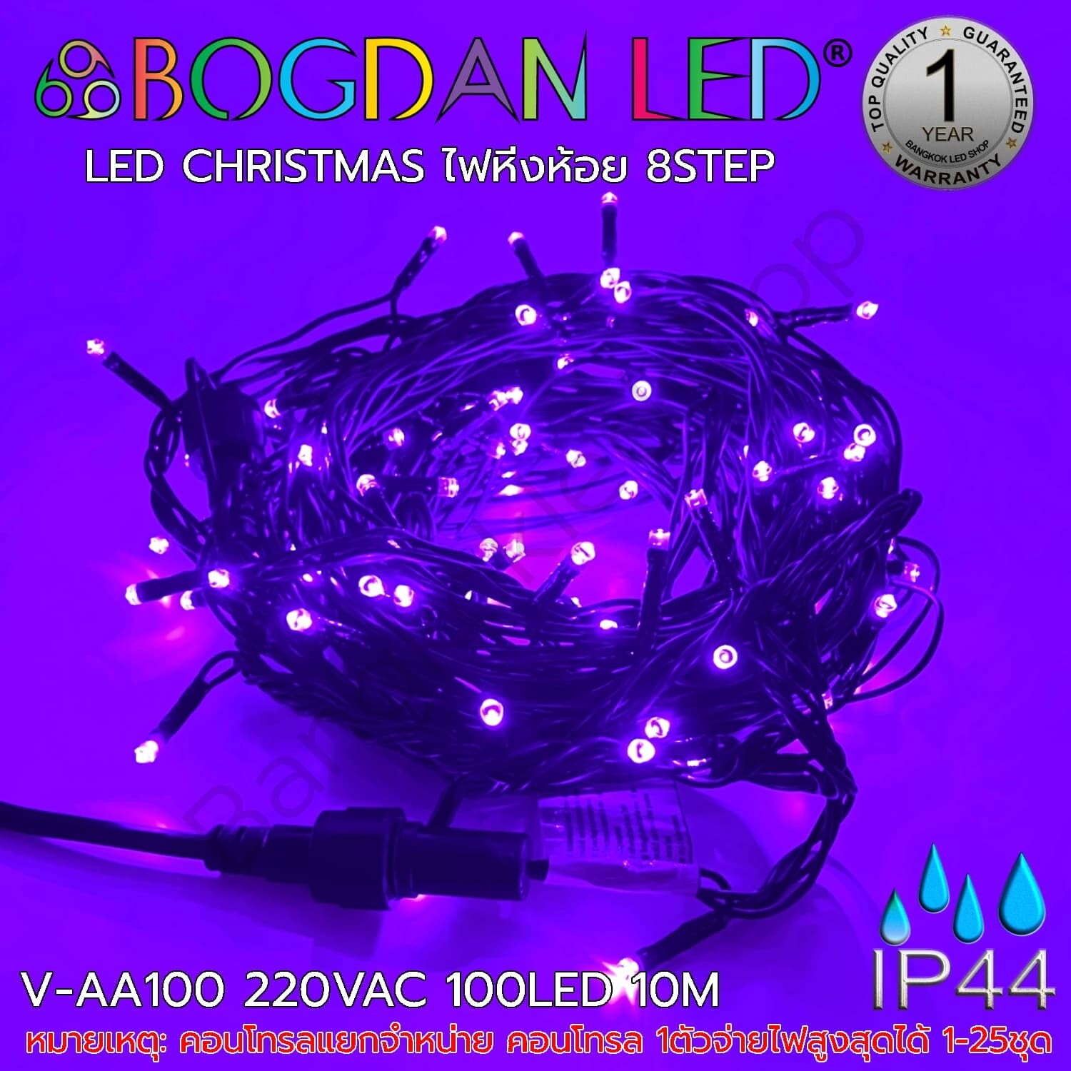 LED Christmas Light  V-AA100-10m Purple BOGDAN LED