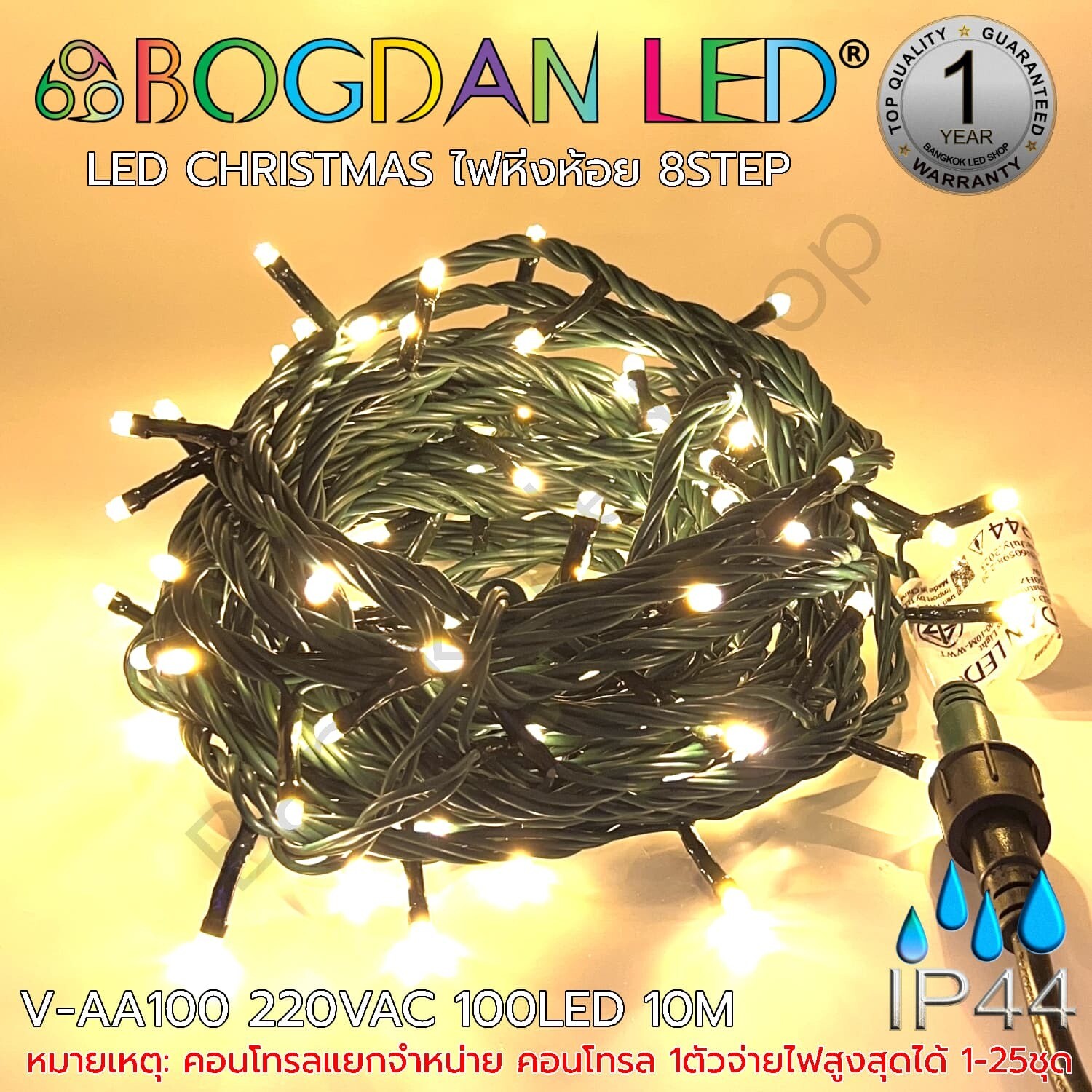 LED Christmas Light  V-AA100-10m Warm White BOGDAN LED