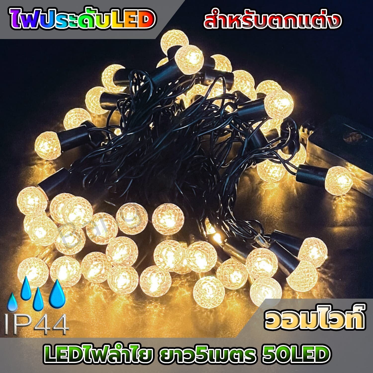 Longan LED light 5 meters long 50LED Warm White